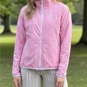 Columbia Women's Light Pink Utility Jacket windbreaker medium thumb holes